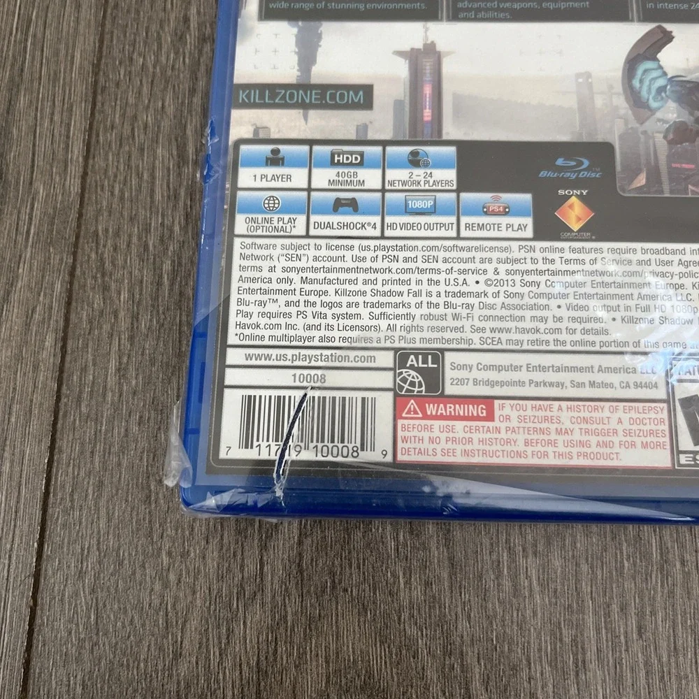 Killzone Shadow Fall PS4 Sealed W/remainder Mark
